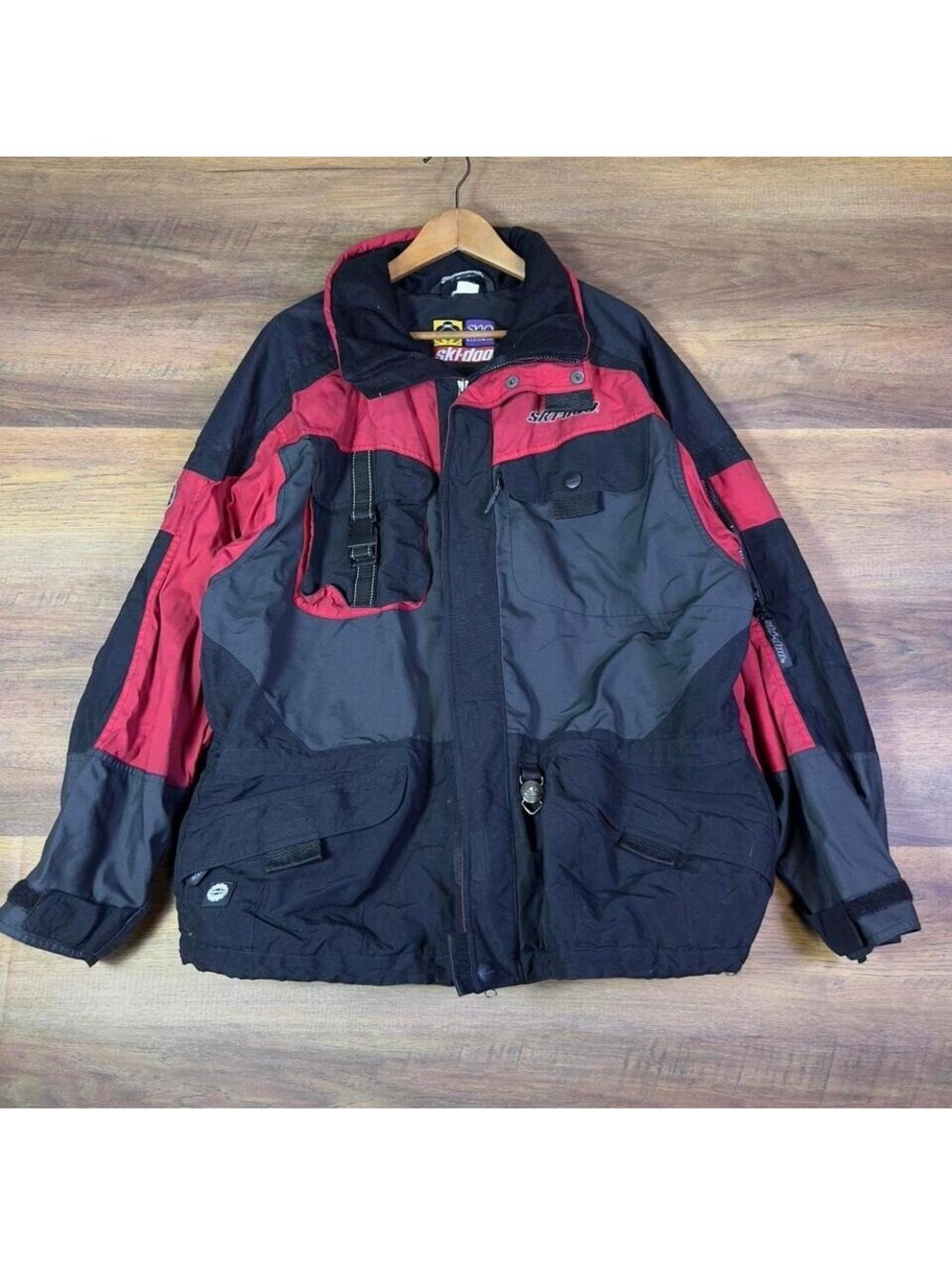 Vintage Ski-Doo Snowmobile Jacket Mens L Red Black